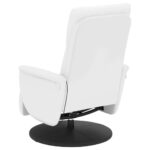 Fauteuil inclinable de massage repose-pieds blanc similicuir – Image 3