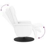 Fauteuil inclinable de massage repose-pieds blanc similicuir – Image 4