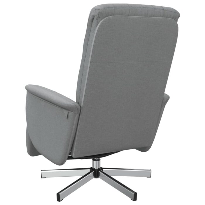 Fauteuil inclinable avec repose-pieds gris clair tissu – Image 3