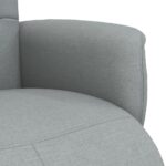 Fauteuil inclinable avec repose-pieds gris clair tissu – Image 5