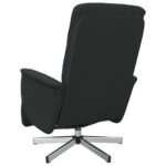 Fauteuil inclinable avec repose-pieds noir tissu – Image 3