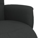Fauteuil inclinable avec repose-pieds noir tissu – Image 5