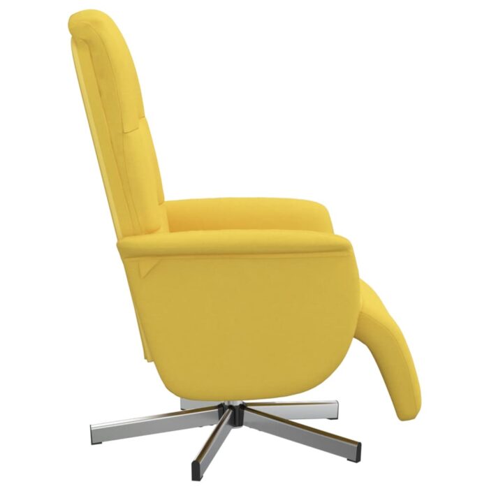 Fauteuil inclinable avec repose-pieds jaune clair tissu – Image 2