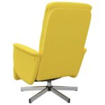 Fauteuil inclinable avec repose-pieds jaune clair tissu – Image 3