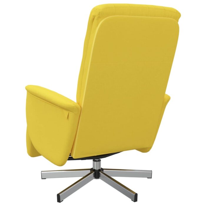 Fauteuil inclinable avec repose-pieds jaune clair tissu – Image 3