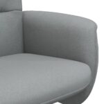Fauteuil inclinable avec repose-pied gris clair tissu – Image 5