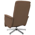 Fauteuil inclinable de massage avec repose-pieds marron tissu – Image 3