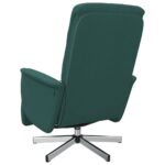 Fauteuil inclinable de massage et repose-pieds vert foncé tissu – Image 3
