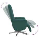 Fauteuil inclinable de massage et repose-pieds vert foncé tissu – Image 4