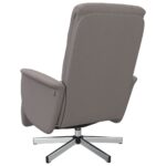 Fauteuil inclinable de massage avec repose-pieds taupe tissu – Image 3