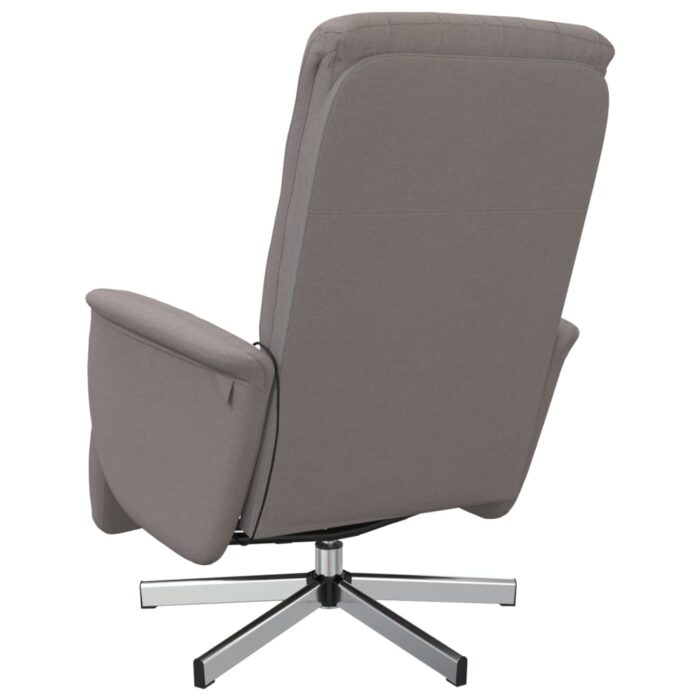 Fauteuil inclinable de massage avec repose-pieds taupe tissu – Image 3