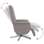 Fauteuil inclinable de massage avec repose-pieds taupe tissu – Image 4