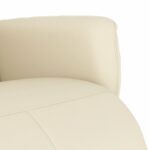 Fauteuil inclinable avec repose-pieds crème similicuir – Image 5