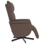 Fauteuil inclinable avec repose-pieds marron similicuir – Image 2