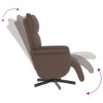 Fauteuil inclinable avec repose-pieds marron similicuir – Image 4