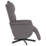 Fauteuil inclinable avec repose-pieds gris similicuir – Image 2