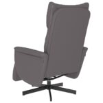 Fauteuil inclinable avec repose-pieds gris similicuir – Image 3