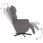 Fauteuil inclinable avec repose-pieds gris similicuir – Image 4