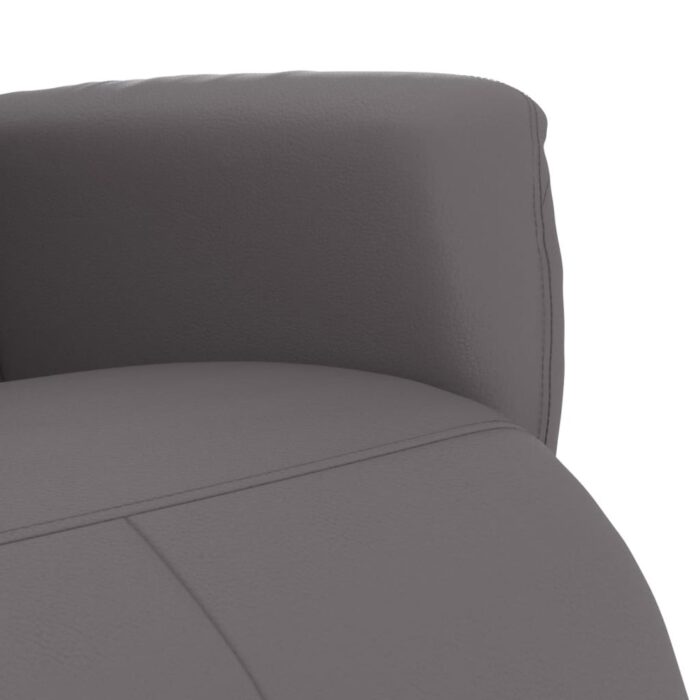 Fauteuil inclinable avec repose-pieds gris similicuir – Image 5