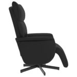 Fauteuil inclinable avec repose-pieds noir similicuir – Image 2