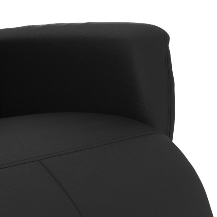 Fauteuil inclinable avec repose-pieds noir similicuir – Image 5