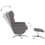 Fauteuil inclinable avec repose-pied gris similicuir – Image 4