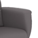 Fauteuil inclinable avec repose-pied gris similicuir – Image 5