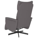 Fauteuil inclinable de massage repose-pieds gris similicuir – Image 3