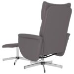 Fauteuil inclinable de massage avec repose-pied gris similicuir – Image 3