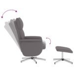 Fauteuil inclinable de massage avec repose-pied gris similicuir – Image 4