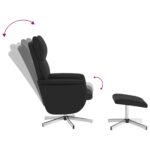 Fauteuil inclinable de massage avec repose-pied noir similicuir – Image 4