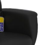 Fauteuil inclinable de massage avec repose-pied noir similicuir – Image 6