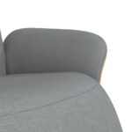Fauteuil inclinable avec repose-pieds gris clair tissu – Image 4
