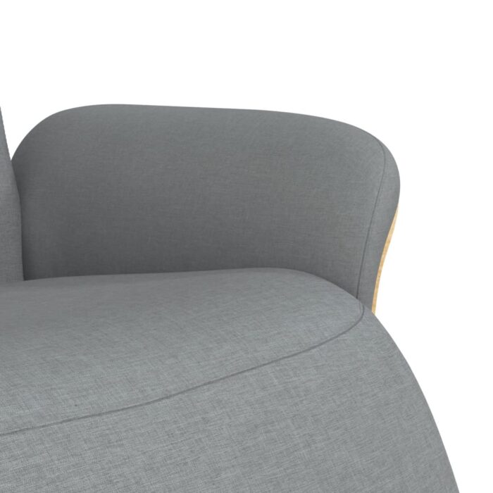Fauteuil inclinable avec repose-pieds gris clair tissu – Image 4