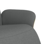 Fauteuil inclinable avec repose-pieds gris foncé tissu – Image 4