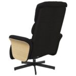 Fauteuil inclinable avec repose-pieds noir tissu – Image 3
