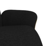 Fauteuil inclinable avec repose-pieds noir tissu – Image 4