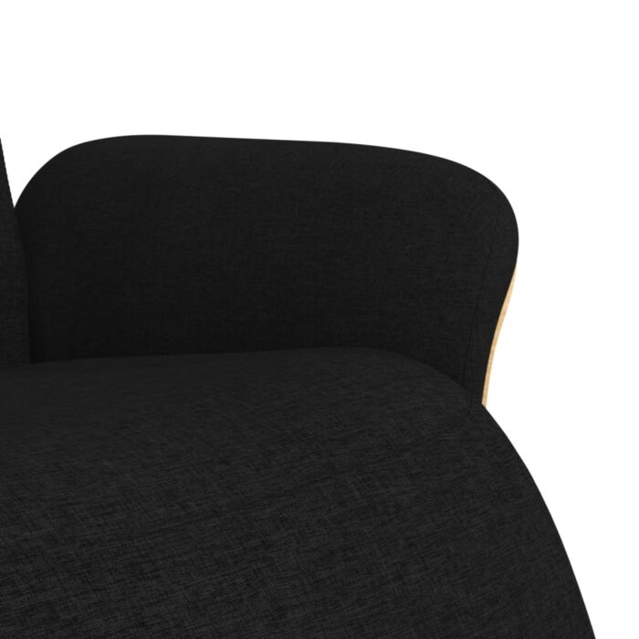 Fauteuil inclinable avec repose-pieds noir tissu – Image 4