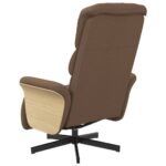 Fauteuil inclinable avec repose-pieds marron tissu – Image 3