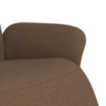 Fauteuil inclinable avec repose-pieds marron tissu – Image 4