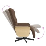 Fauteuil inclinable avec repose-pieds marron tissu – Image 5
