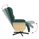 Fauteuil inclinable avec repose-pieds vert foncé tissu – Image 5