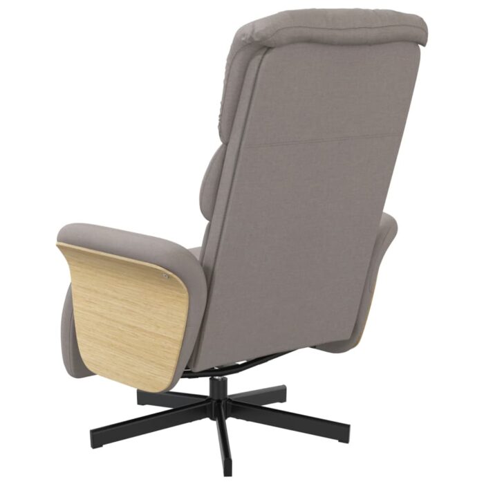 Fauteuil inclinable avec repose-pieds taupe tissu – Image 3