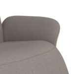 Fauteuil inclinable avec repose-pieds taupe tissu – Image 4