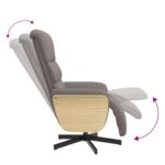 Fauteuil inclinable avec repose-pieds taupe tissu – Image 5