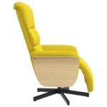 Fauteuil inclinable avec repose-pieds jaune clair tissu – Image 2