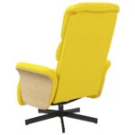 Fauteuil inclinable avec repose-pieds jaune clair tissu – Image 3
