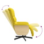 Fauteuil inclinable avec repose-pieds jaune clair tissu – Image 5