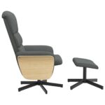 Fauteuil inclinable avec repose-pied gris foncé tissu – Image 2