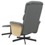 Fauteuil inclinable avec repose-pied gris foncé tissu – Image 3